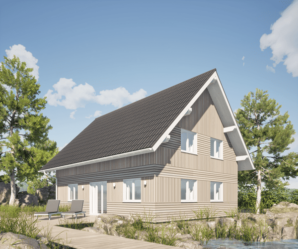 1,5 geschossig Einfamilienhaus Holzverschalung EURA Therm-Haus